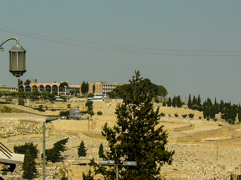 Jerusalem Israel April 16, 2018 Panoramic view of the city of Jerusalem on afternoon