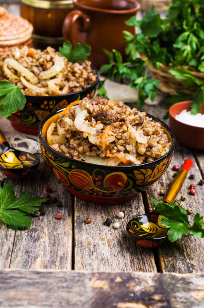 istock Traditional buckwheat porridge with meat 948387142