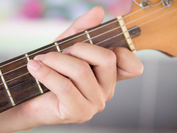 istock Close up hand on guitar for playing 948387492