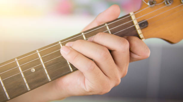 istock Close up hand on guitar for playing 948387502