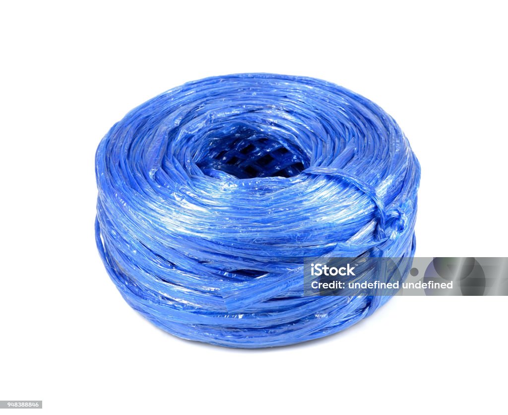 Blue Plastic Rope Isolated On White Backgroundplastic String