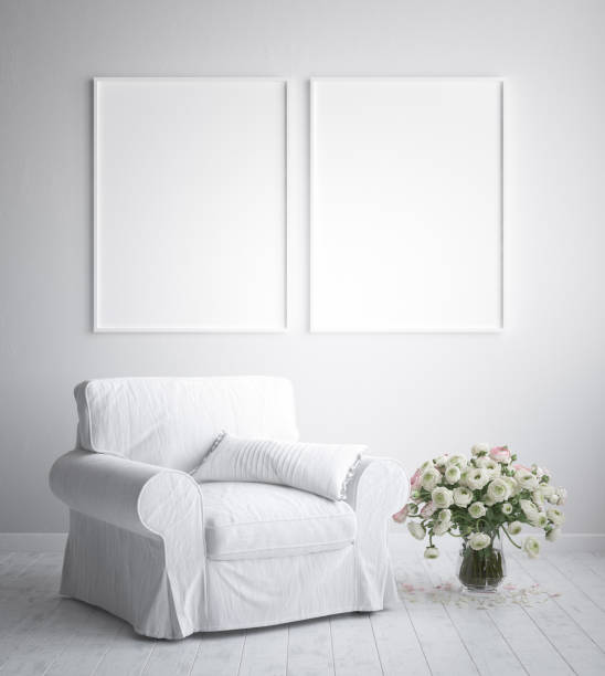 istock Mock up poster frame interior background, scandinavian style 948391798