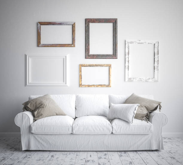 istock Mock up poster frame in hipster interior background, scandinavian style 948391834