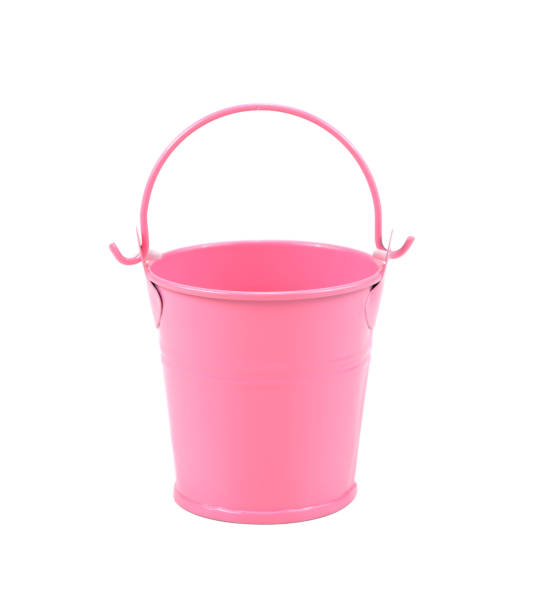 istock Small pink bucket isolated on white background 948392106