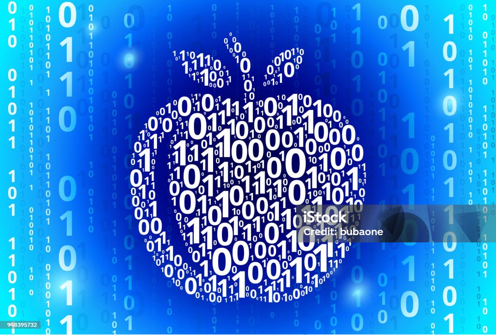 Apple Binary Code Blue Vector Pattern Background Stock Illustration ...