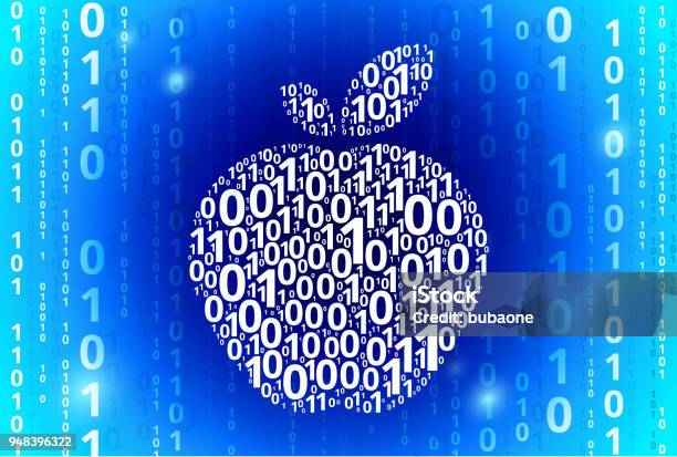 Apple Binary Code Blue Vector Pattern Background Stock Illustration ...