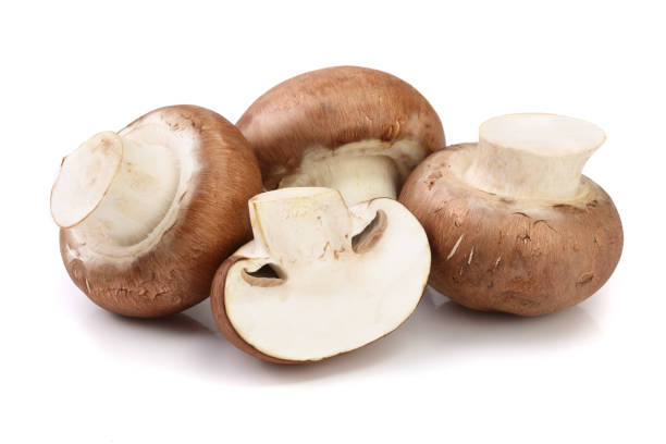 istock Royal Brown champignon with half isolated on white background 948408290