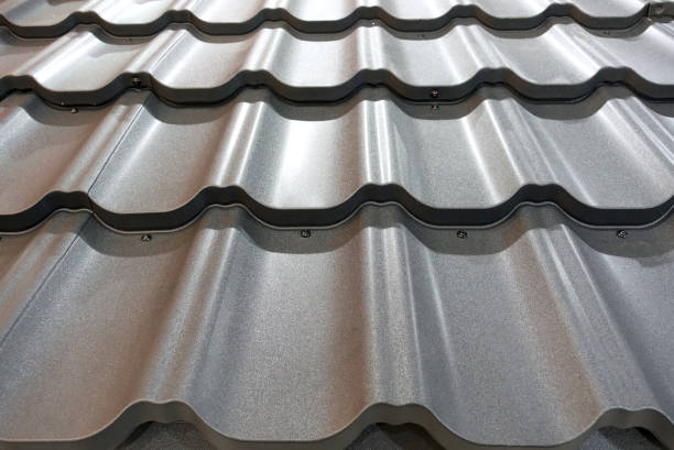istock Metal slate for roof as a background. 948412676