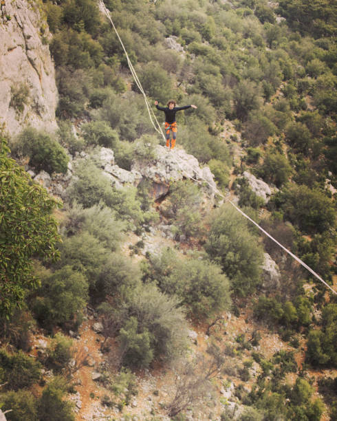 istock Walk a line in the sky.Turkish Highline Carnival in Antalya. 948415814
