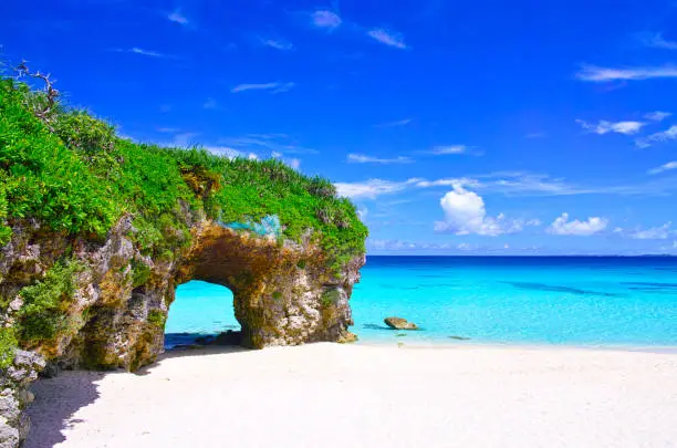 Miyakojima in summer. Sunayama beach.