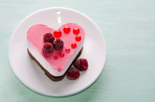 istock nice small cake in the form of heart  on the table 948426370