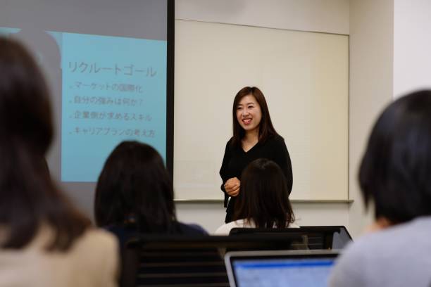 istock Businesswoman giving presentation 948431348