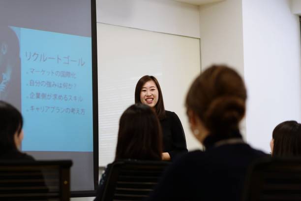 istock Businesswoman giving presentation 948431354
