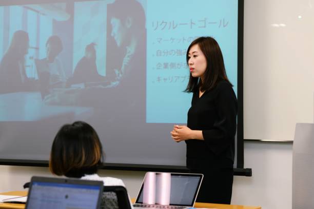 istock Businesswoman giving presentation 948431380