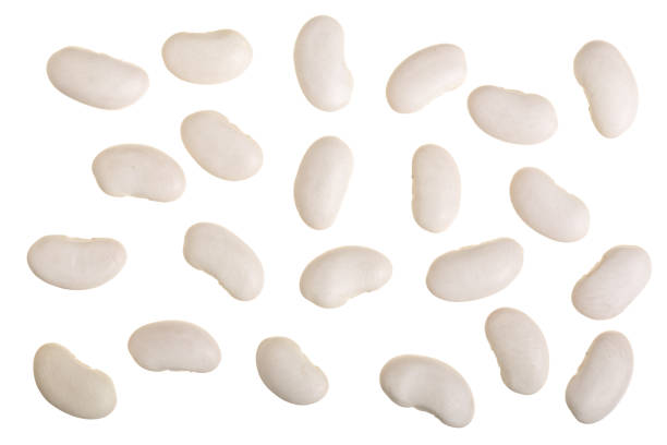 istock White kidney beans isolated on white background close up. Top view 948447576