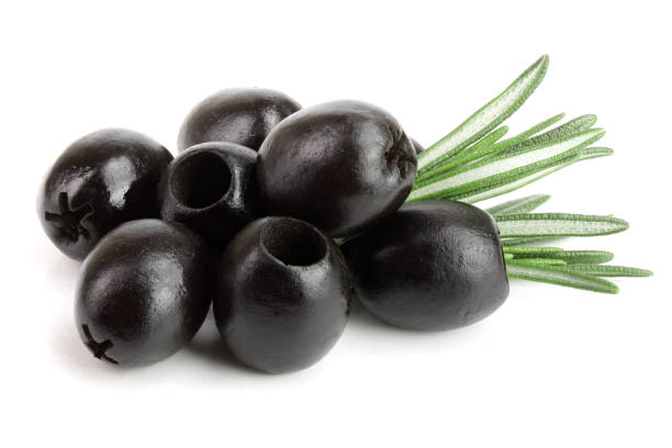 istock whole black olives with rosemary leaf isolated on white background macro 948448236