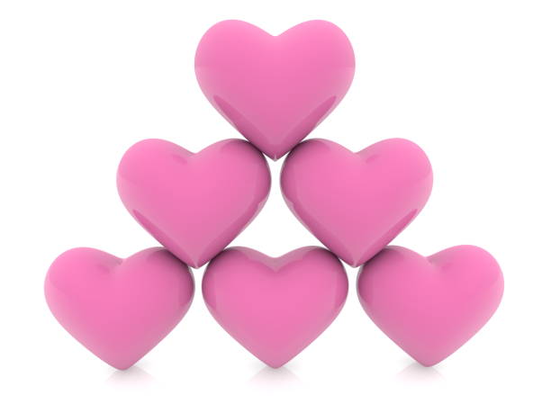 istock Pyramid of hearts on white 948448688