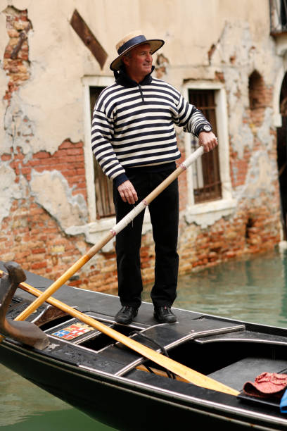 Navigating the narrow canals in Venice.