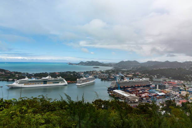 istock Three Cruise Ships in St Lucia 948454950