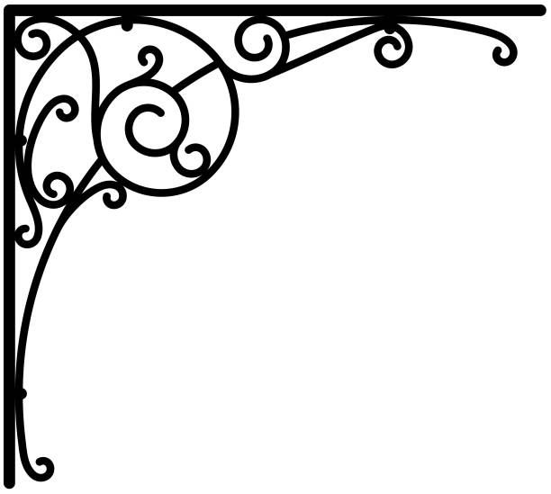 Art Nouveau Art nouveau wrought iron. antique wrought iron stock illustrations