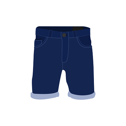 Denim Short Pants Fashion Style Item Vector Illustration Graphic Design