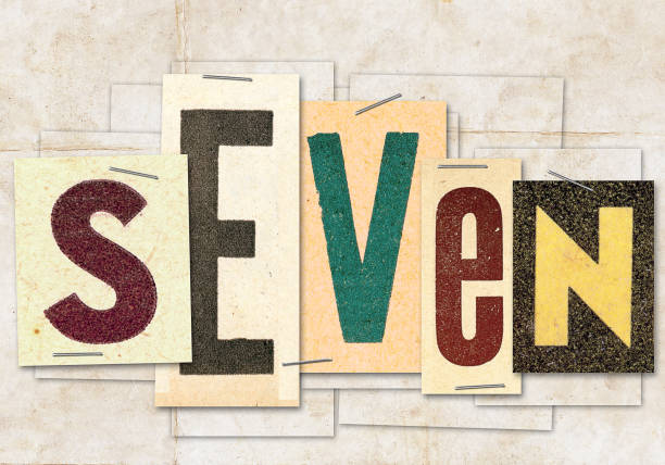 istock The word seven made with old papers and letters 948465326
