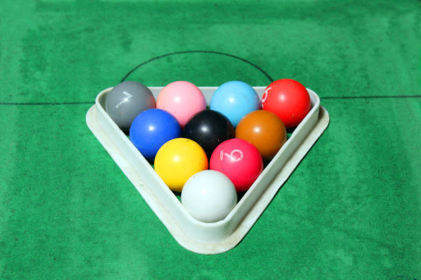 istock Billiards balls on the green table 948468540