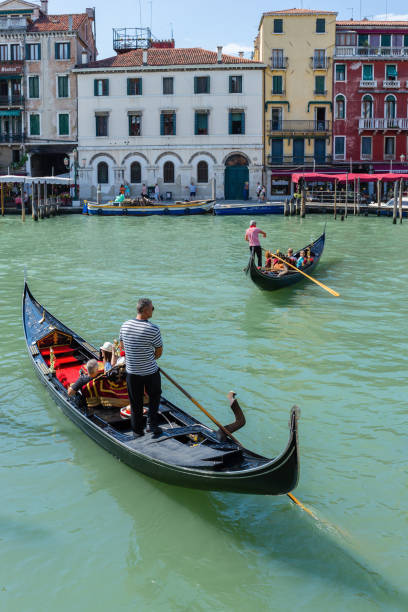 곤돌라 타고 곤돌라. 곤돌라의 제한 된 수의 라이센스 문제는 길드에 의해 제어 됩니다. - gondola venice italy canal sailor 뉴스 사진 이미지