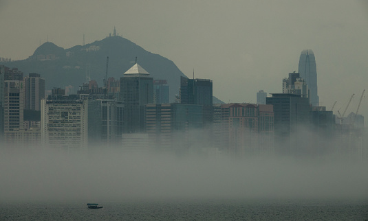 March 5, 2018, Hong Kong: Island East is covered in fog in Hong Kong.