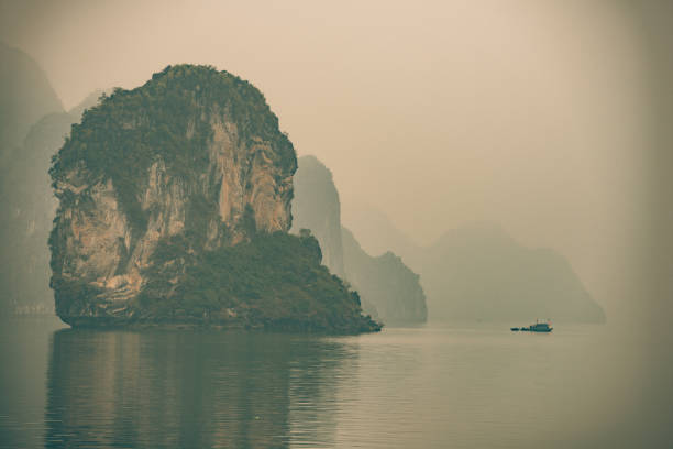Karst landscape of mountains and islands in Ha Long Bay, Vietnam, Southeast Asia