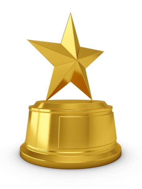 istock 3D Rendering Golden Star Trophy isolated on white 948481804