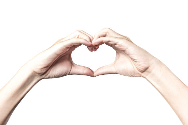 istock Hands in the form of heart on white background with clipping path. 948482860