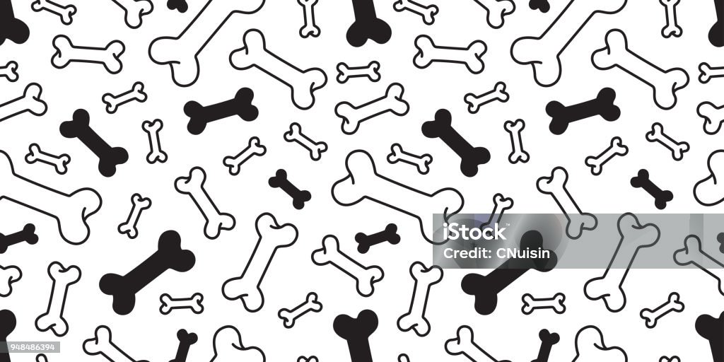 dog bone seamless pattern vector french bulldog pug isolated halloween background wallpaper Dog Bone stock vector