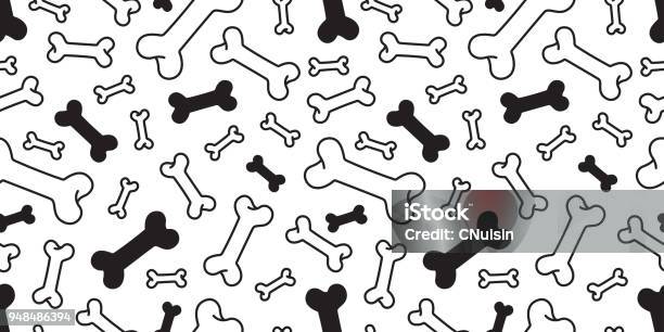 Dog Bone Seamless Pattern Vector French Bulldog Pug Isolated Halloween Background Wallpaper Stock Illustration - Download Image Now