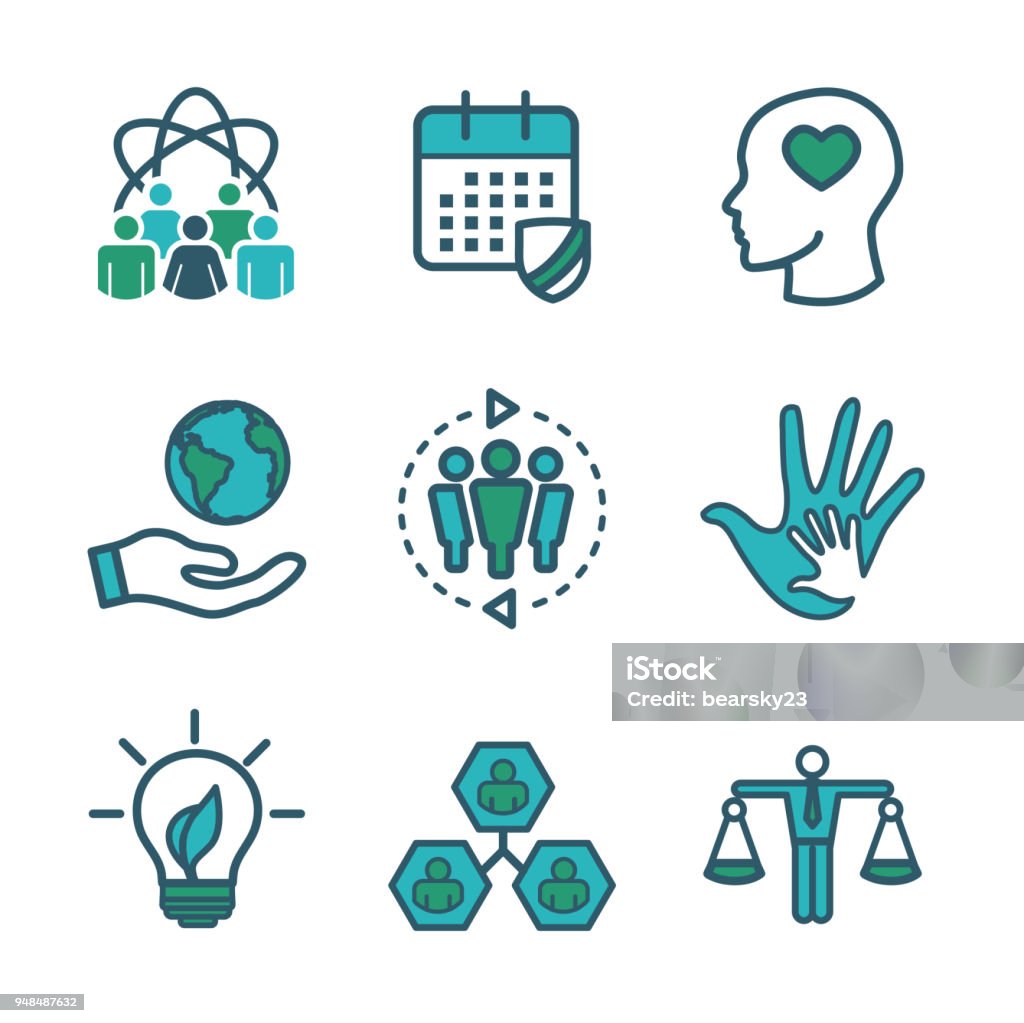 Ilustración de Social Responsabilidad Esquema Icon Set Con Honestidad Integridad Colaboración Etcetera y más Vectores Libres de Derechos de Ícono - iStock Ilustración de Social Responsabilidad Esquema Icon Set Con Honestidad Integridad Colaboración Etcetera y más Vectores Libres de Derechos de Ícono - iStock