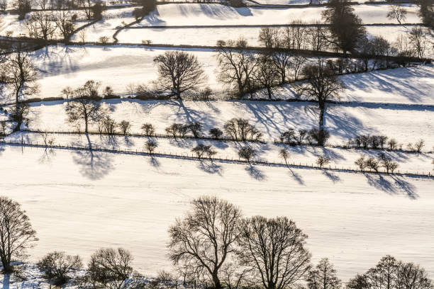 미들-teesdale-wintery 장면 - teesdale 뉴스 사진 이미지