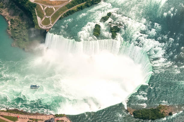 istock Niagara Falls, Canada. Top view. Picture taken from helicopter 948494702