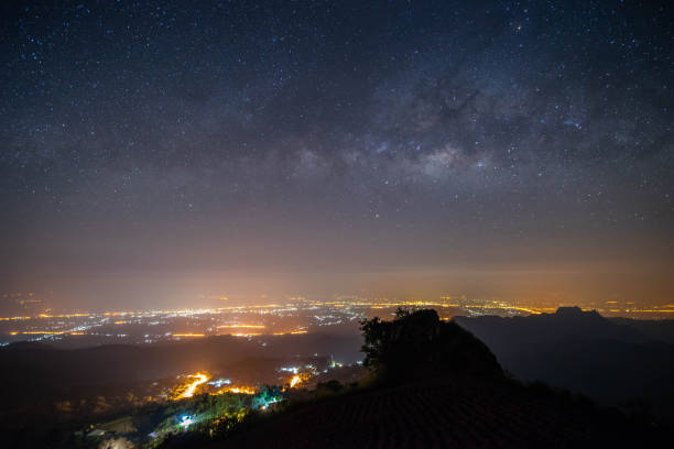 istock night landscape mountain and milky way  galaxy background , thailand , long exposure , low light 948494950