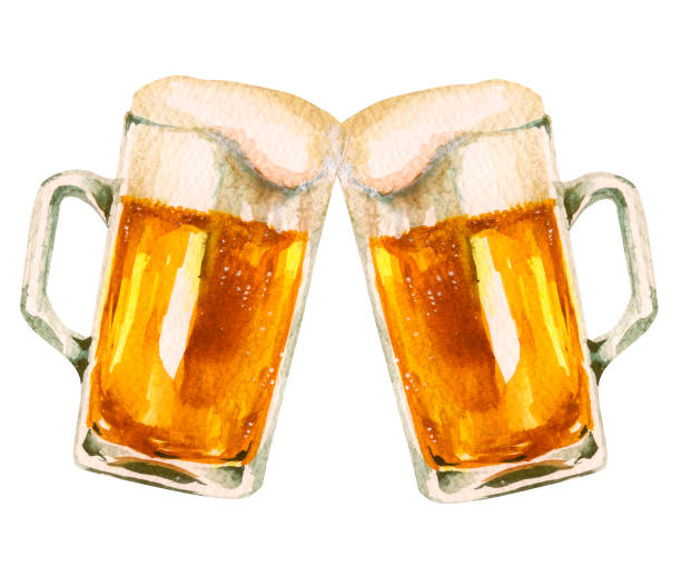 beer beer celebratory toast illustrations stock illustrations