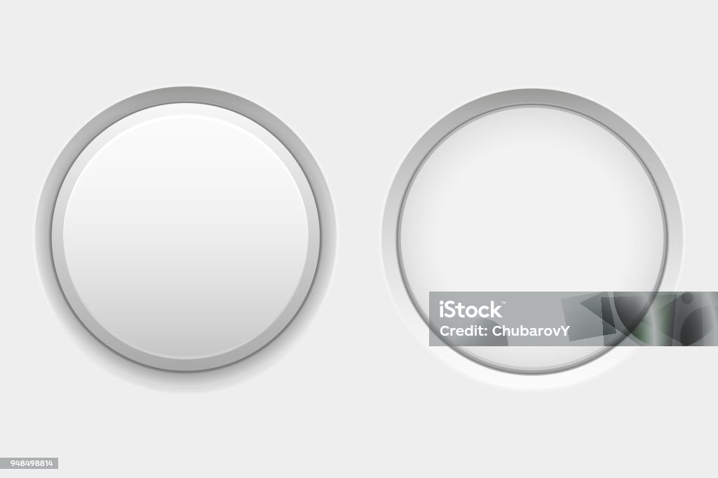 White Round Buttons Web Interface Plastic Blank Buttons Normal And ...