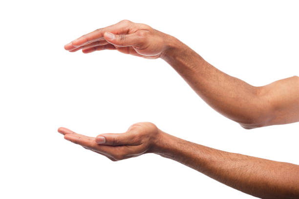istock Black male hands keeping something, cutout 948499628