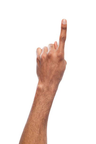 istock Black hand showing number one isolated 948499826