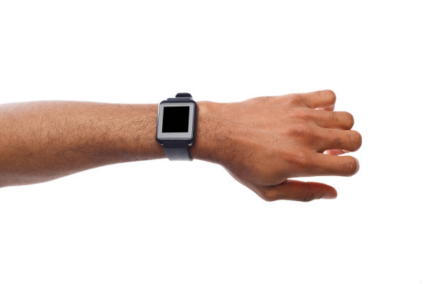 istock Mockup of hand wearing smart watch, cutout 948502030