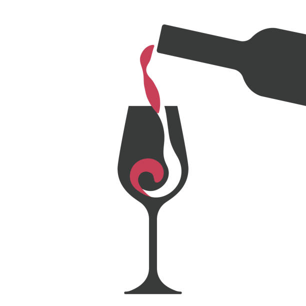 filling_wine_glass - pouring stock illustrations