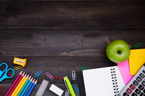 homework time images Notebook diary on desk. and Equipment along with learning. Notebook diary on desk. and Equipment along with learning. homework table stock pictures, royalty-free photos & images
