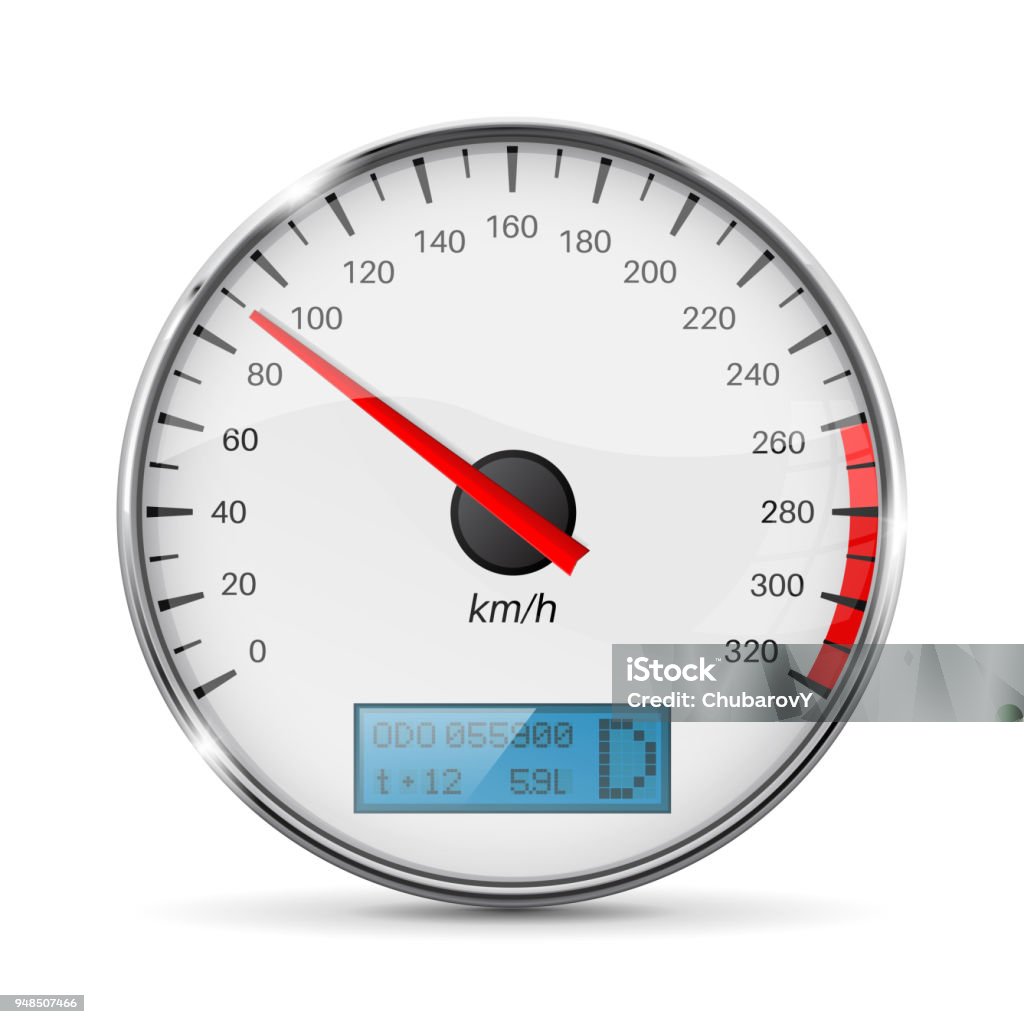 Speedometer Frame Speedometer Speed Gauge With Metal Frame Stock Illustration - Download ...