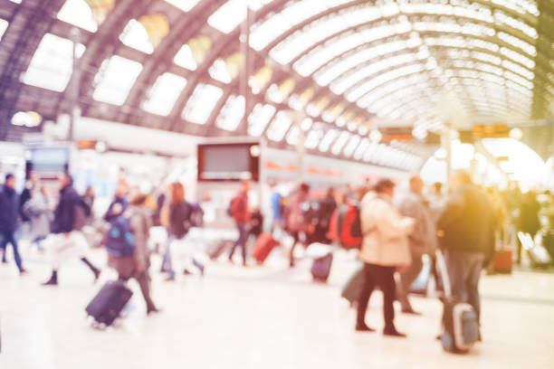 istock Blurred background of the train station. 948510460