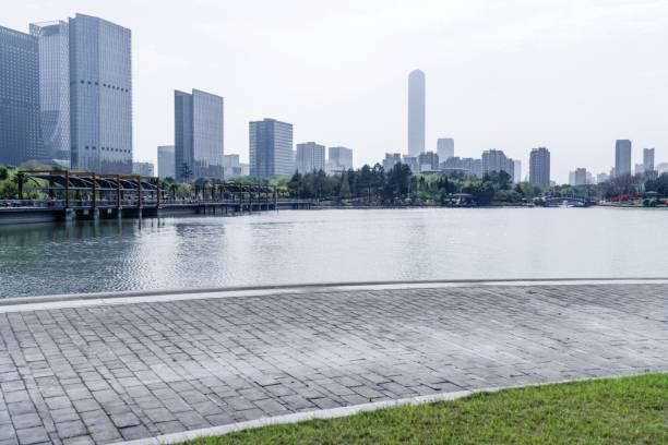 istock Urban architecture and lakeside landscape. 948512662