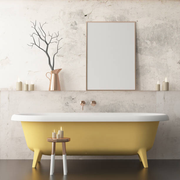 mock up bathroom in a modern style 3d