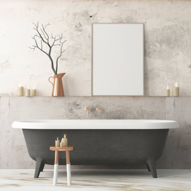 istock mock up bathroom in a modern style 3d 948516532